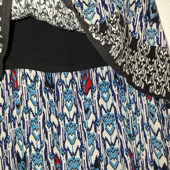 Billa Dress Blue Tribal Empire Long Sleeveless XXL Pop Over Style - Picture 6 of 10